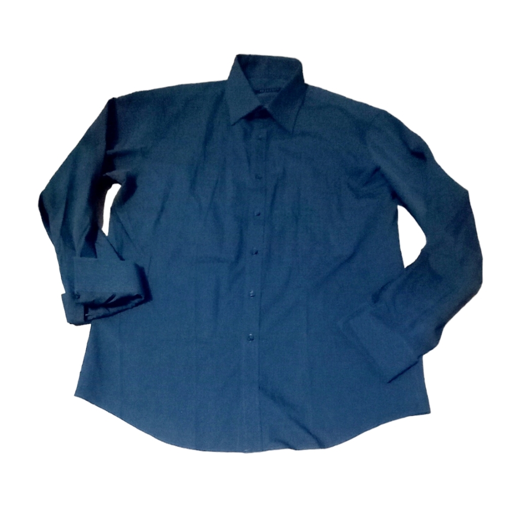 Sean John Men Long Sleeve, Collared Button Down Shirt, Grey, Size 16.5 or 34/35